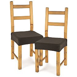 4Home Multielastický potah na sedák na židli Comfort hnědá, 40 - 50 cm, sada 2 ks