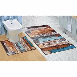 Bellatex Sada koupelnových predložek Dřevěná podlaha 3D , 60 x 100 cm, 60 x 50 cm 