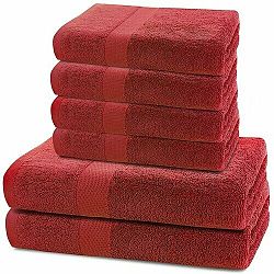DecoKing Sada ručníků a osušek Marina červená, 4 ks 50 x 100 cm, 2 ks 70 x 140 cm
