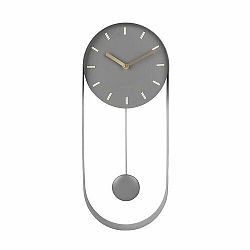 Karlsson 5822GY Designové kyvadlové nástěnné hodiny, 50 cm