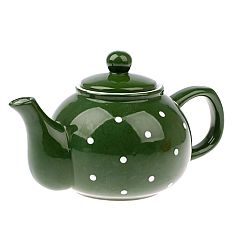 Keramická konvička na čaj Dots 1 l, zelená