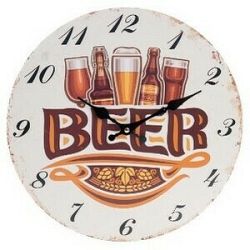 Nástěnné hodiny Beer, pr. 34 cm, dřevo