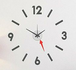 Nástěnné nalepovací hodiny Galant 60 cm, stříbrná